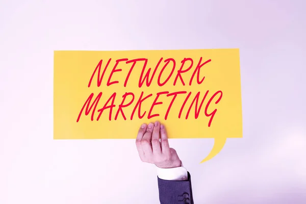 Señal Texto Que Muestra Network Marketingpyramid Venta Multi Nivel Comercio — Foto de Stock