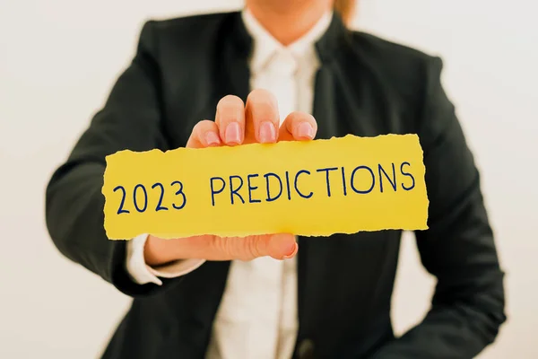 Handstilstext 2023 Förutsägelser Lista Över Saker Känner Att Det Kommer — Stockfoto