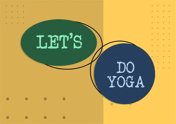 Написання Тексту Let Yoga Word Written Right Moment Working Meditation — стокове фото