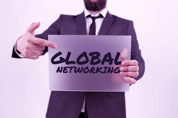 Text Der Inspiration Zeigt Global Networkingcommunication Network Das Das Gesamte — Stockfoto