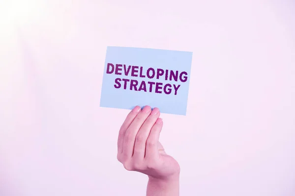 Tekenen Weergeven Strategie Ontwikkelenorganisaties Proces Wijzigingen Doelstellingen Bereiken Business Idee — Stockfoto