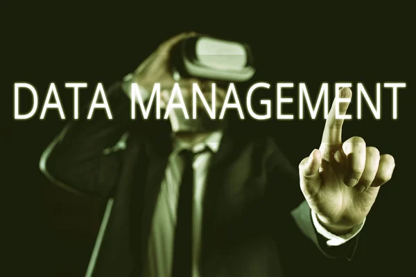 Text Caption Presenting Data Managementthe Practice Organizing Maintaining Data Processes — Stock Photo, Image