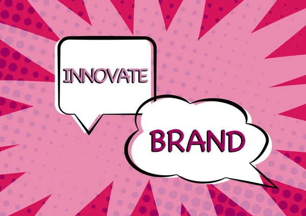 Tekst Met Inspiratie Innoveer Brandsignificant Producten Diensten Meer Innoveren Bedrijfsoverzicht — Stockfoto