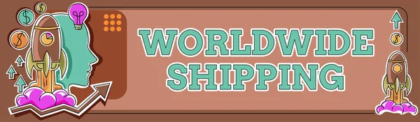 Conceptual Display Worldwide Shippingsea Freight Delivery Goods International Shipment Business — Stock Photo, Image
