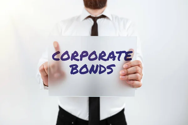 Konzeptpräsentation Corporate Bondscorporation Zur Beschaffung Von Finanzierungsmitteln Aus Verschiedenen Gründen — Stockfoto