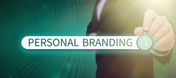 Personal Brandingmarketing 자체와 브랜드 로서의 그들의 경력을 표시하는 비즈니스 케이스 — 스톡 사진