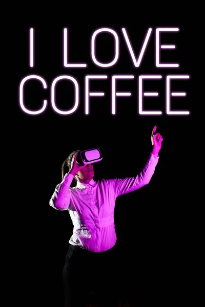 랑하는 커피를 표시하는 카페인 뜨거운 음료에 — 스톡 사진