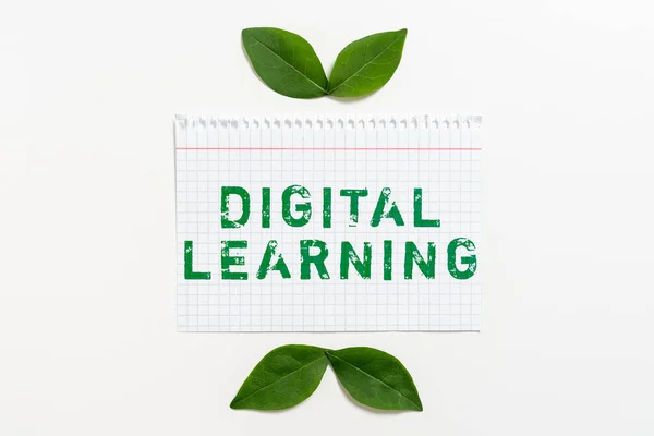 Teken Weergeven Digital Learningvergezeld Van Technologie Door Instructiepraktijk Business Idee — Stockfoto
