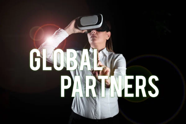 Conceptuele Weergave Global Partnerstwee Meer Bedrijven Uit Verschillende Landen Werken — Stockfoto