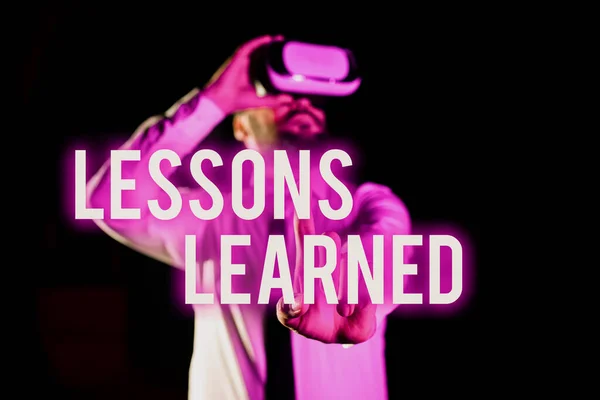Zarejestruj Wyświetlanie Lekcji Learnedpromowanie Dzielenia Się Wiedzą Pochodzącą Doświadczenia Korzystania — Zdjęcie stockowe