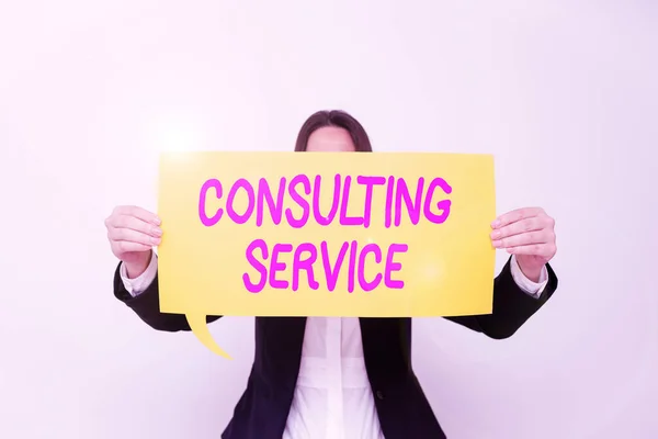 Conceptual caption Consulting ServiceExperts that offers knowledge to a third party for a fee, Business approach Experts that offers knowledge to a third party for a fee