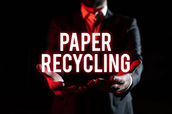 Légende Texte Présentant Recyclage Papierutiliser Les Vieux Papiers Une Nouvelle — Photo