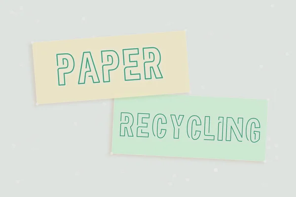 Escrevendo Exibindo Texto Reciclagem Papelusando Papéis Usados Uma Nova Maneira — Fotografia de Stock
