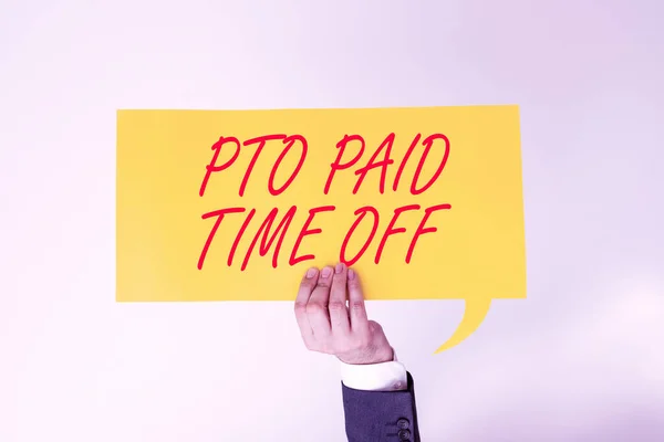 Konzeptionelle Darstellung Pto Paid Time Offarbeitgeber Gewährt Entschädigung Für Persönlichen — Stockfoto