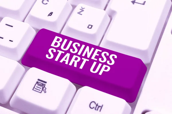 Szöveges Felirat Amely Bemutatja Business Start Upputting New Commerce Venture — Stock Fotó
