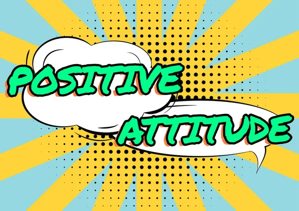 Подпись Тексту Позитивное Отношение Оптимистом Жизни Поисках Хороших Вещей Бизнес — стоковое фото