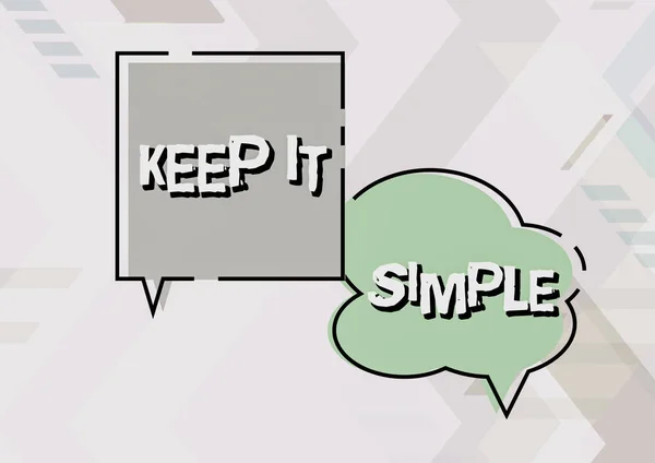 Tekst Weergeven Keep Simpleblijf Eenvoudige Plaats Positie Niet Ingewikkeld Zakelijk — Stockfoto