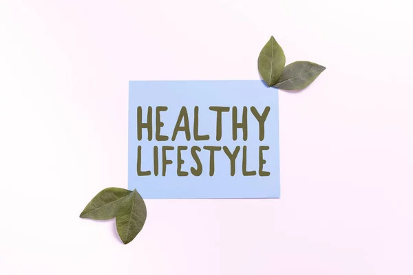 Sign Displaying Healthy Lifestylelive Healthy Engage Physical Activity Exercise Word — Stock Photo, Image