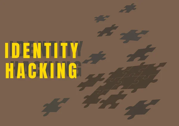 Inspiração Mostrando Sinal Identidade Hackingcriminal Que Roubar Suas Informações Pessoais — Fotografia de Stock