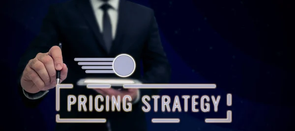 Pricing Strategyset 텍스트 전반에 극대화 비즈니스 개요는 전체에 — 스톡 사진