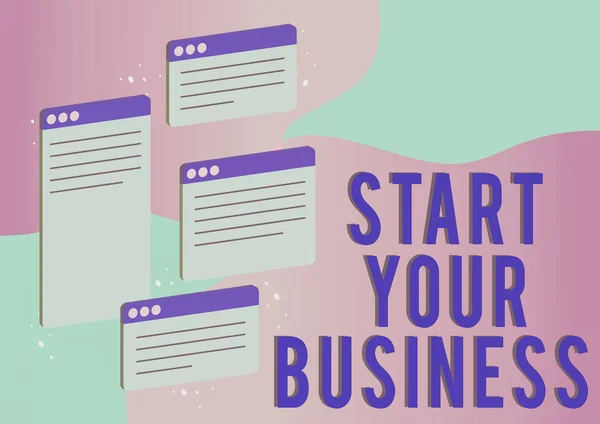 Conceptual Caption Start Your Business Business Idea Going New Venture — Stock Photo, Image