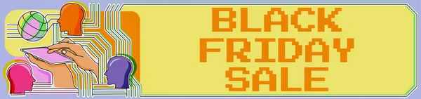 Text Sign Showing Black Friday Saleshopping Day Start Christmas Shopping — Stock Photo, Image