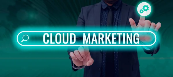 Metin Cloud Marketing Yazılması Bir Organizasyonun Hizmetlerini Pazarlama Süreci Genel — Stok fotoğraf