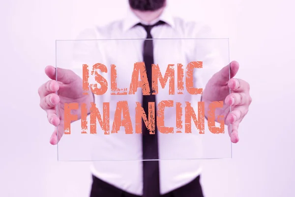 Segnaletica Finanziamento Islamico Attività Bancaria Investimenti Conformi Alla Sharia Concetto — Foto Stock