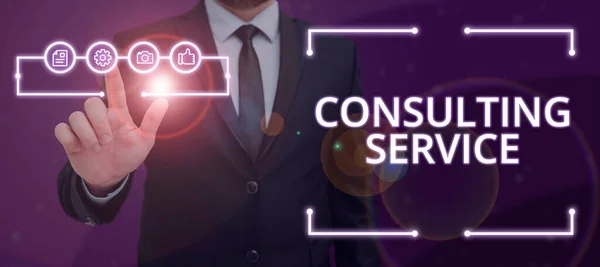 Bildunterschrift Consulting Serviceexperts Die Wissen Für Eine Gebühr Dritte Weitergeben — Stockfoto