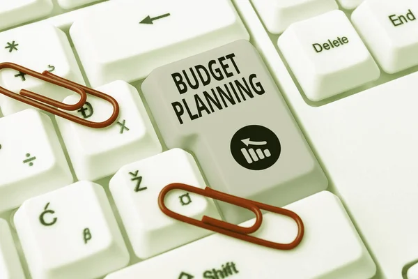 Conceptueel Bijschrift Budget Planningde Schriftelijke Beschrijving Van Lopende Toekomstige Uitgaven — Stockfoto