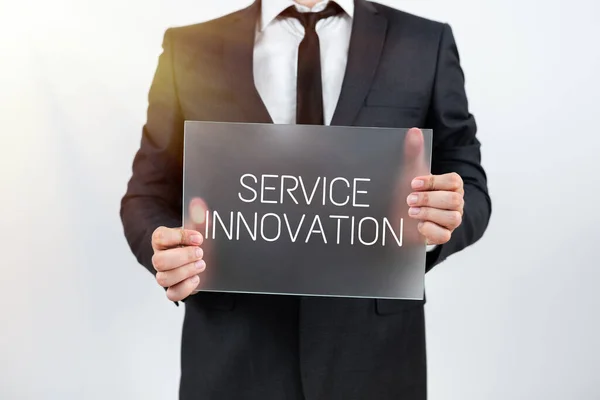 Tekst Met Inspiratie Service Innovationimproved Product Line Services Introductie Van — Stockfoto