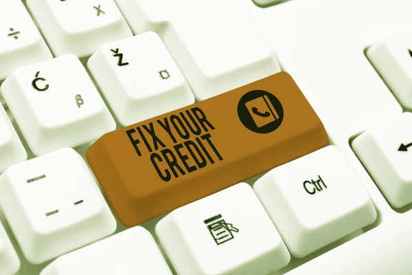 Koncepcionális Megjelenítés Fix Your Credittartsa Egyenleg Alacsony Hitelkártyák Egyéb Hitelek — Stock Fotó