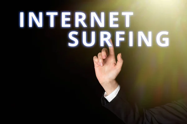 Scrittura Visualizzazione Testo Internet Surfingbrowsing Centinaia Siti Web Utilizzando Qualsiasi — Foto Stock