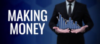 El yazısı metni Para Kazanma, İnternet Konsepti Kâr amaçlı maddi destek sağlama fırsatı