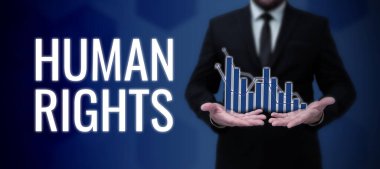 İnsan Hakları, İş Dünyası Ahlaki İlkeler Standartları Kanun tarafından korunan bir gösterimi gösteren metin işareti