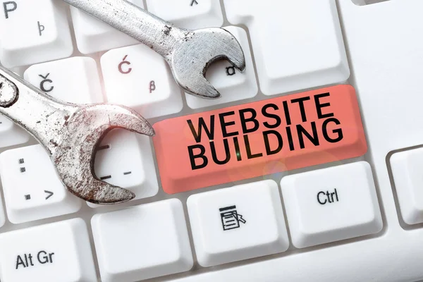 Conceptual Display Website Buildingtools Typically Allow Construction Pages Word Tools — Stock Photo, Image