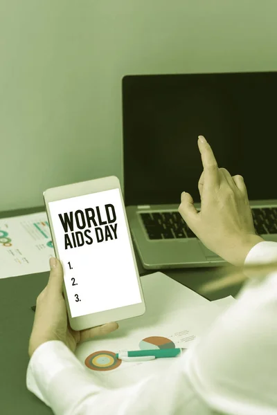 Writing Displaying Text Παγκόσμια Ημέρα Κατά Του Aids Δεκεμβρίου Αφιερωμένη — Φωτογραφία Αρχείου