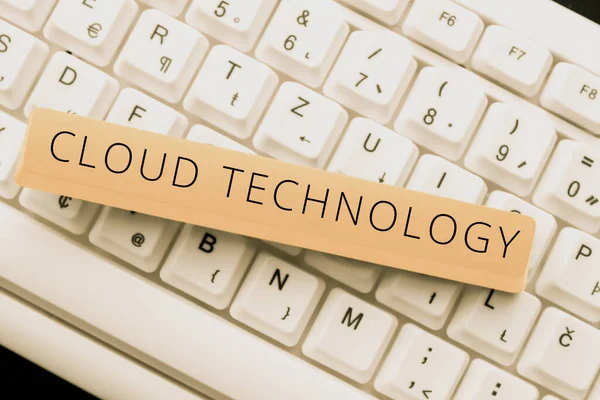 Pisanie Wyświetlania Tekstu Cloud Technologystoring Dostęp Danych Programów Przez Internet — Zdjęcie stockowe
