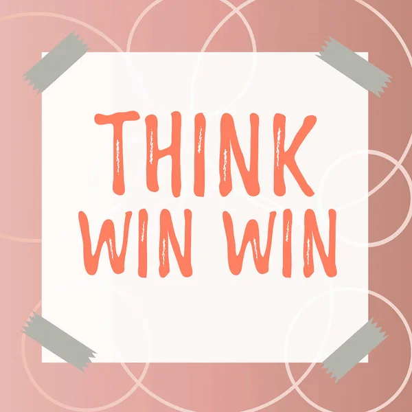 Εννοιολογική Απεικόνιση Think Win Win Ιντερνετ Έννοια Επιχειρησιακή Στρατηγική Διαγωνισμός — Φωτογραφία Αρχείου