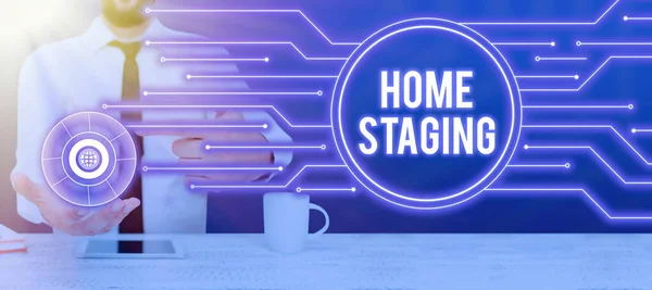 Концептуальний Підпис Home Staging Концептуальне Значення Акт Підготовки Приватної Резиденції — стокове фото