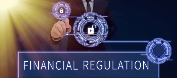 Concereption Caption Financial Regulation 시스템의 통합성을 유지하는 목표로 — 스톡 사진