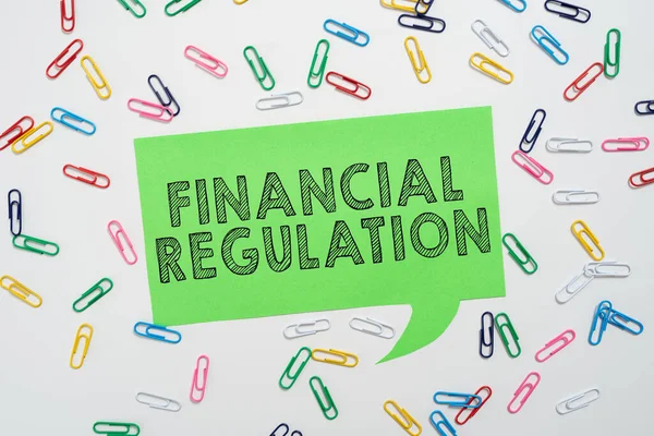 Conception Caption Financial Regulation 시스템의 통합성을 유지하는 목표로 — 스톡 사진