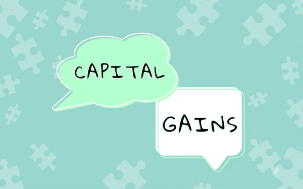 Kapitalgewinne Internet Konzept Anleihen Aktien Gewinne Einkommensteuer Investmentfonds — Stockfoto