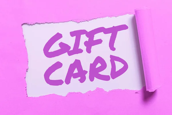 Inspiratie Teken Gift Card Concept Betekenis Een Geschenk Meestal Gemaakt — Stockfoto