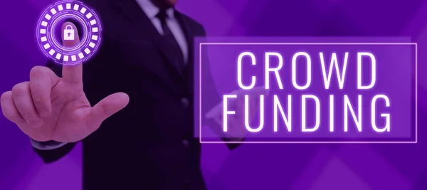 Texto Presentando Crowd Funding Visión General Del Negocio Recaudación Fondos — Foto de Stock