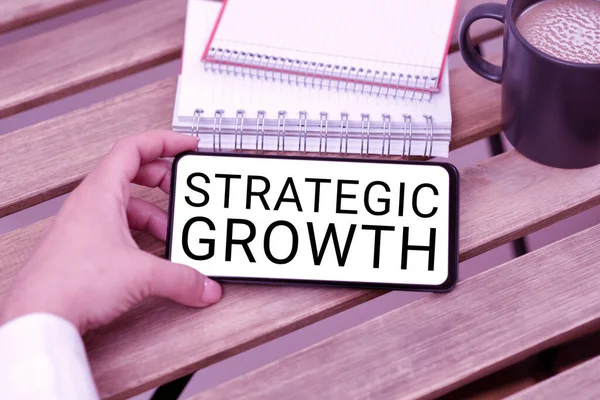 Έννοια Λεζάντα Στρατηγική Growthcreate Σχέδιο Χρονοδιάγραμμα Για Την Αύξηση Των — Φωτογραφία Αρχείου