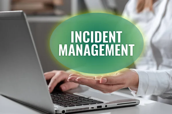 Handskrift Tecken Incident Management Affärsidé Process För Att Returnera Tjänsten — Stockfoto