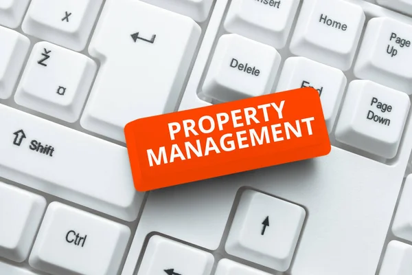 Концептуальный Дисплей Управление Собственностью Обзор Бизнеса Надзор Недвижимостью Сохраненная Стоимость — стоковое фото
