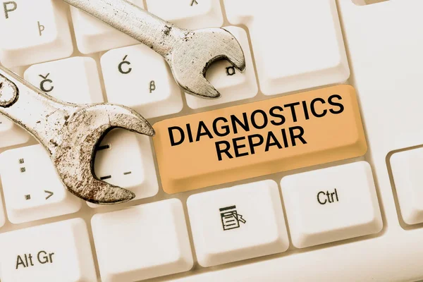 Hand Tecken Diagnostics Repairett Program Eller Rutin Som Hjälper Användare — Stockfoto