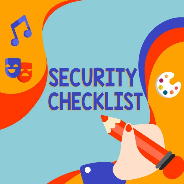 Text Rukopisu Security Checklistprotection Data System Guide Internet Theft Word — Stock fotografie